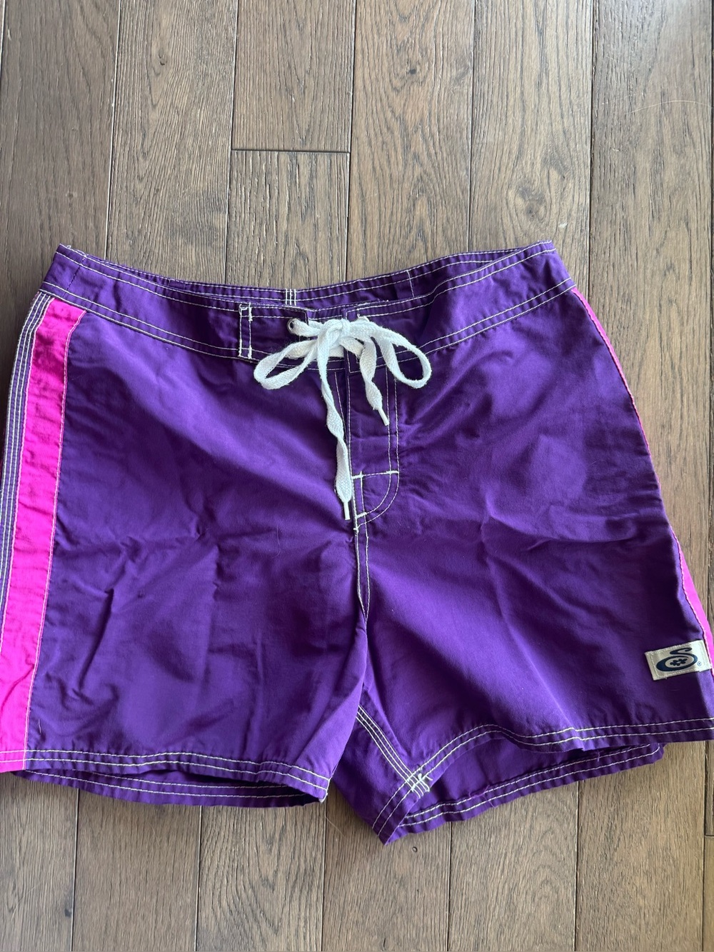 ESQUALO Purple Swim Shorts with Pink Side Stripe